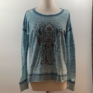 Lucky Lotus Long Sleeve Elephant T-shirt Size XS